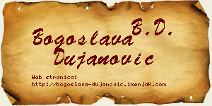 Bogoslava Dujanović vizit kartica